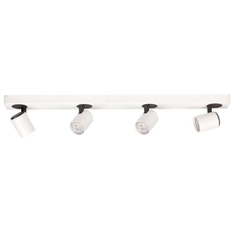 Italux Elvira - Projecteurs modernes blanc, noir 4 lumières avec aluminium, abat-jour blanc, GU10