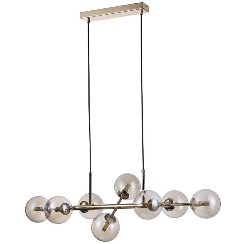 Italux - Erimida Plafonnier suspendu industriel rétro à 8 lumières, G9 Italux - Erimida Plafonnier suspendu industriel rétro à 8 lumières, G9