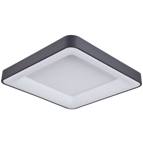 Italux Giacinto - Moderne LED Flush Deckenleuchte Schwarz, Warmweiß 3000K 2750lm Dimmbar