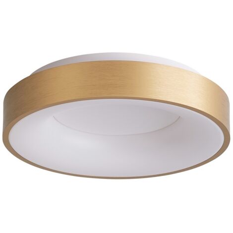 Italux Giulia - Plafonnier affleurant moderne de LED or brossé, blanc chaud 3000K 2200lm