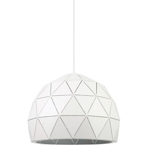 Italux Harley - Lámpara colgante moderna blanca 1 luz, E27