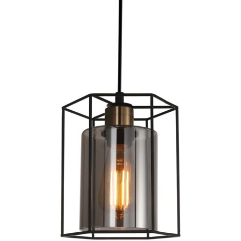 Italux Kalula Lámpara de Techo Colgante Industrial, Retro 1 Luz Linternas, E27