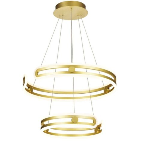 Italux Kiara - Lámpara colgante LED moderna Dorada, Blanco cálido 3000K 5180lm Regulable