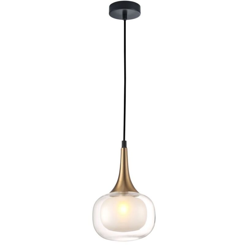 Italux - Konila Plafonnier suspendu moderne à 1 lumière en forme de dôme, G9 Italux - Konila Plafonnier suspendu moderne à 1 lumière en forme de dôme, G9