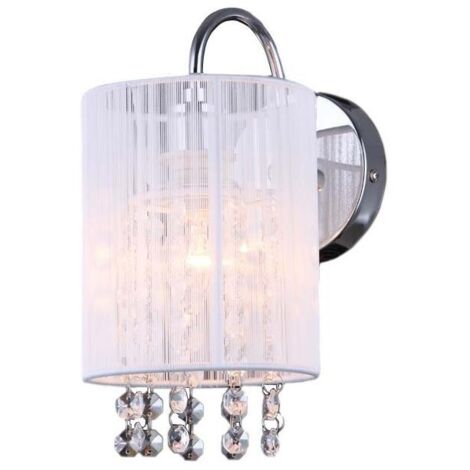 Italux Lana WH - Applique blanche 1 lumière avec abat-jour en tissu blanc, E14