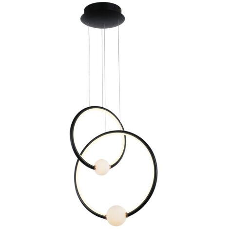 Italux Lausanne - Lámpara colgante LED moderna negra, rosa, blanco cálido 3000K 2420lm regulable