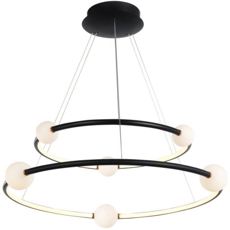 Italux Lausanne - Suspension LED moderne noir, rose, blanc chaud 3000K 4600lm dimmable