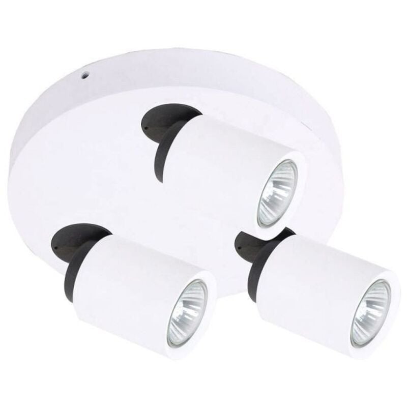 Lucien - Faretti moderni bianchi a 3 luci con paralume bianco, GU10 - Italux