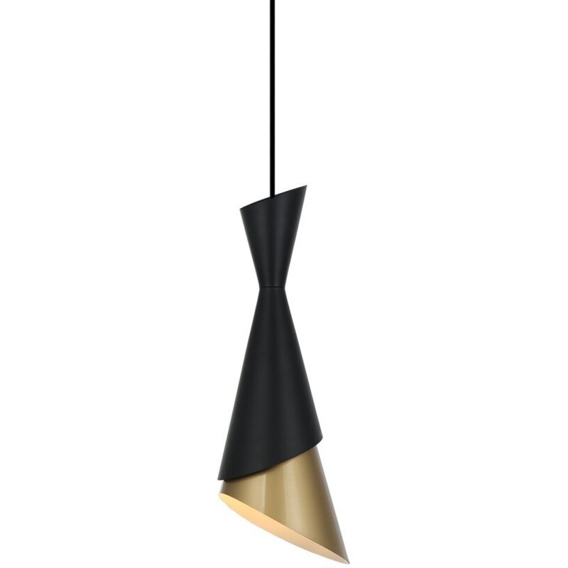 Malia - Suspension moderne à suspendre noir, or 1 lumière, E27 - Italux Malia - Suspension moderne à suspendre noir, or 1 lumière, E27 - Italux