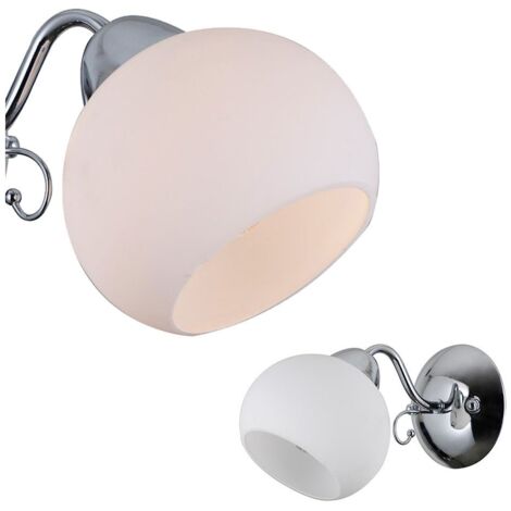 Italux Masseri - Lámpara de pared estilizada Cromo, Blanco 1 luz con pantalla blanca, E27