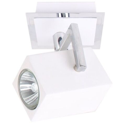 Italux Mateo - Faretti Moderni Cromo 1 Luce con Paralume Bianco, GU10