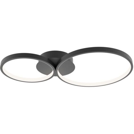 Italux Maver   Plafonnier semi-encastré à double anneau LED noir 3000/4000/6000K 2xLED