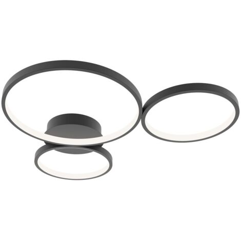 Italux Maver Plafonnier semi-encastré à triple anneau LED noir 3000/4000/6000K 3xLED