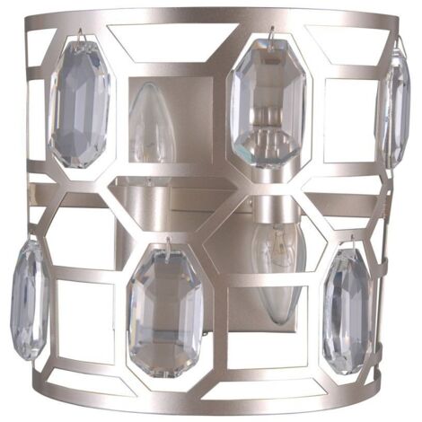 Italux Momento - Applique Moderna Champagne Argento 2 Luci, E14