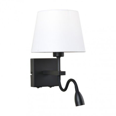 Italux Norte - Lampada da comodino moderna a LED nero opaco, bianco caldo 3000K 350lm