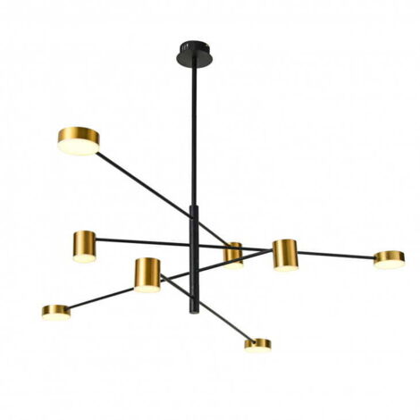 Italux Remdal lampadario LED 8 luci nero oro 3000K