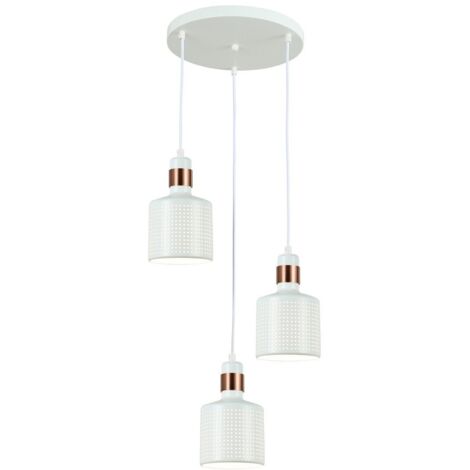 Italux Restenza - Suspension moderne blanche à 3 lumières, E27