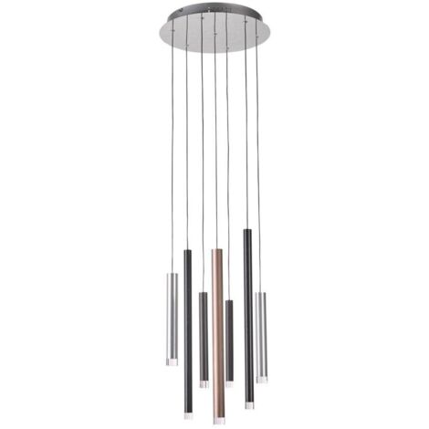 Italux Reyna - Lampada a sospensione moderna a LED, cromata, bianco caldo 3000K, 2553lm, dimmerabile