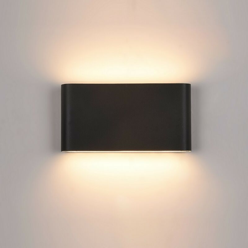 Romano - Modern led Outdoor Wall Lamp Black, Warm White 3000K 720lm, IP44 - Italux