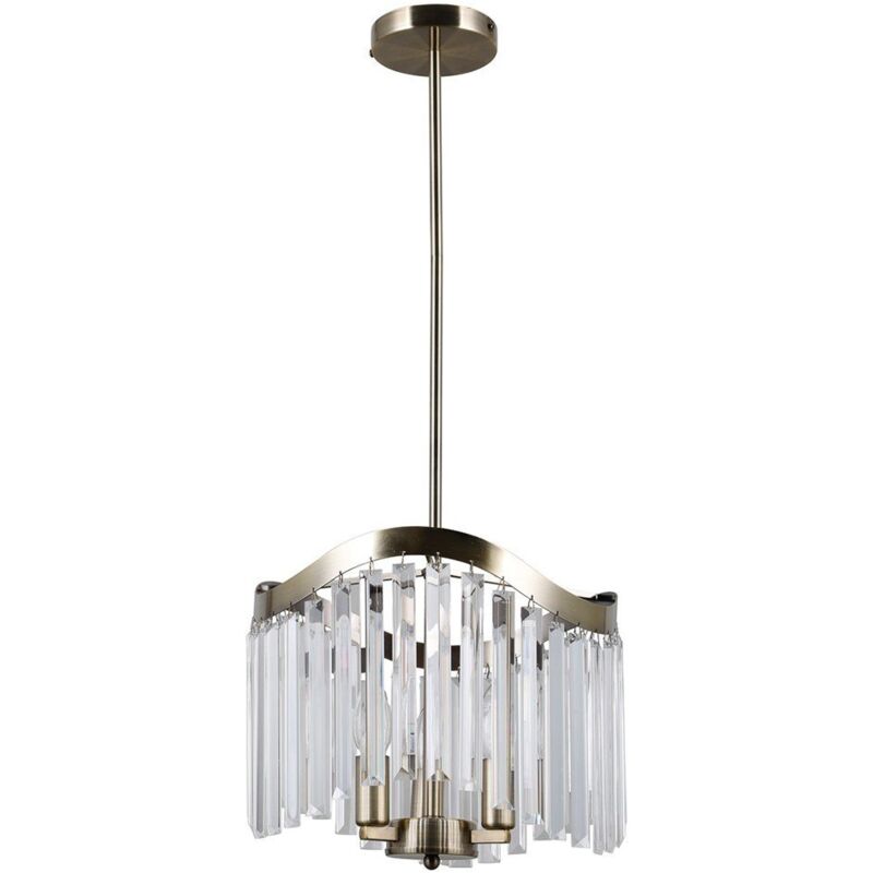 Italux - Sabrig - Suspension Stylisée Bronze Antique 3 Lumières, E14 Italux - Sabrig - Suspension Stylisée Bronze Antique 3 Lumières, E14