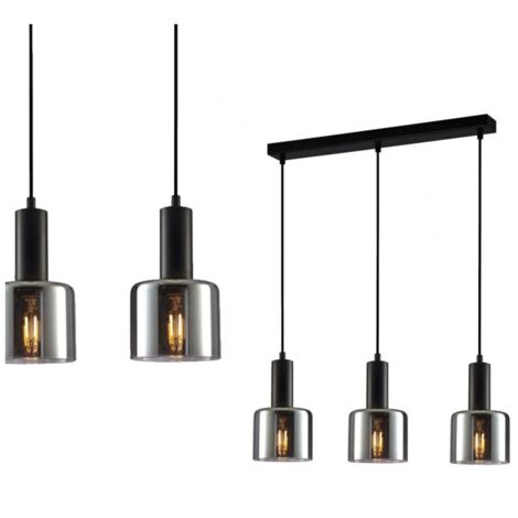 Italux Santia lampadario moderno nero in vetro 3xE27