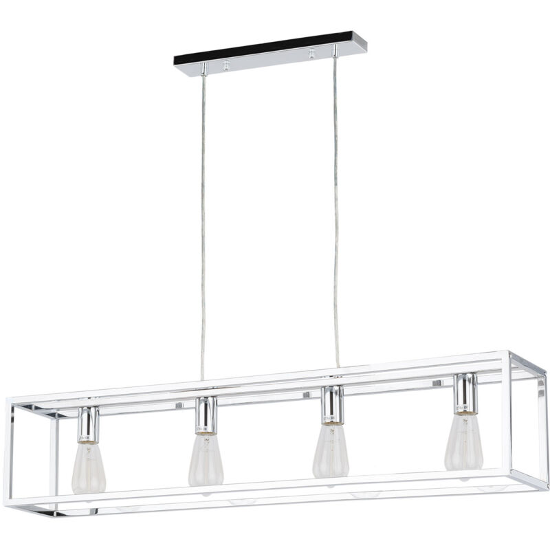 Italux - Sigalo Plafonnier suspendu industriel rétro à 4 lumières E27 Italux - Sigalo Plafonnier suspendu industriel rétro à 4 lumières E27