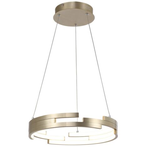 Italux Velar - Suspension LED Moderne Dorée, Blanc Chaud 3000K 3360lm, IP44 Dimmable