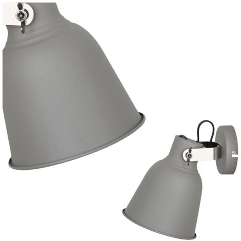 Italux Vidal - Industrie- und Retro-Wandleuchte Grau 1 Licht mit Stahlschirm, E27
