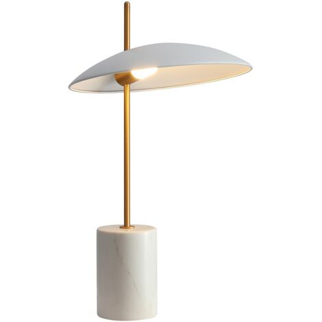 Italux Vilai - Lámpara de mesa LED moderna Blanco, Dorado, Mármol, Blanco cálido 3000K 400lm
