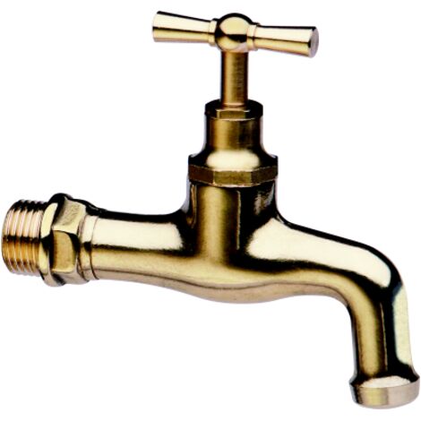 Itap 350 gr 1/2 "robinet T courbe en laiton poli pour fontaine de jardin