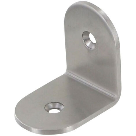 Itar – Équerre d'assemblage arrondie inox 304 – Pour panneaux jusqu'à 10 mm – Finition satinée – Épaisseur 3 mm – Dimensions 48x48 mm