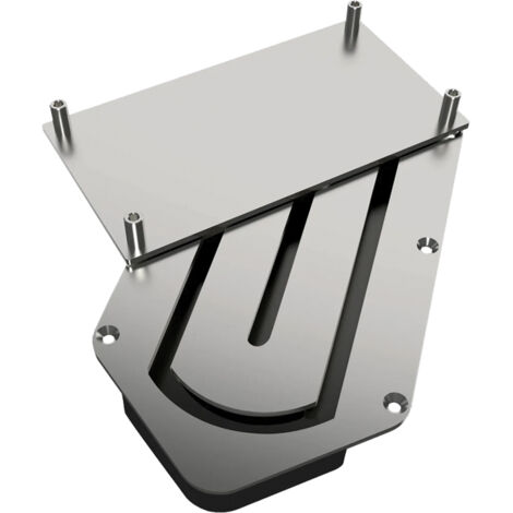 Itar – Mécanisme de rotation pour plan de travail – Fixation sous caisson – Acier et aluminium zingué – Épaisseur 18 mm – Profondeur 480 à 700 mm