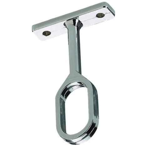 Itar – Piton sur platine décoré chromé – Fixation solide pour tubes ovales 30 x 15 mm – Matériau zamac – Hauteur 75 mm