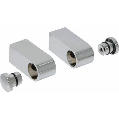 Itar – Support de main courante chromé – Lot de 2 supports avec embouts – Matériau zamac/plastique – Pour tube 16 mm – Fixation invisible