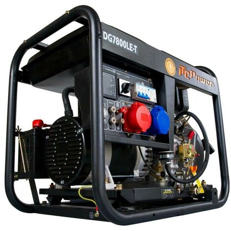 Itc Power – Groupe électrogène diesel 6500W AVR monophasé et triphasé – Démarreur électrique – Connexion ATS pour installation solaire – 13h autonomie - DG7800LE-T