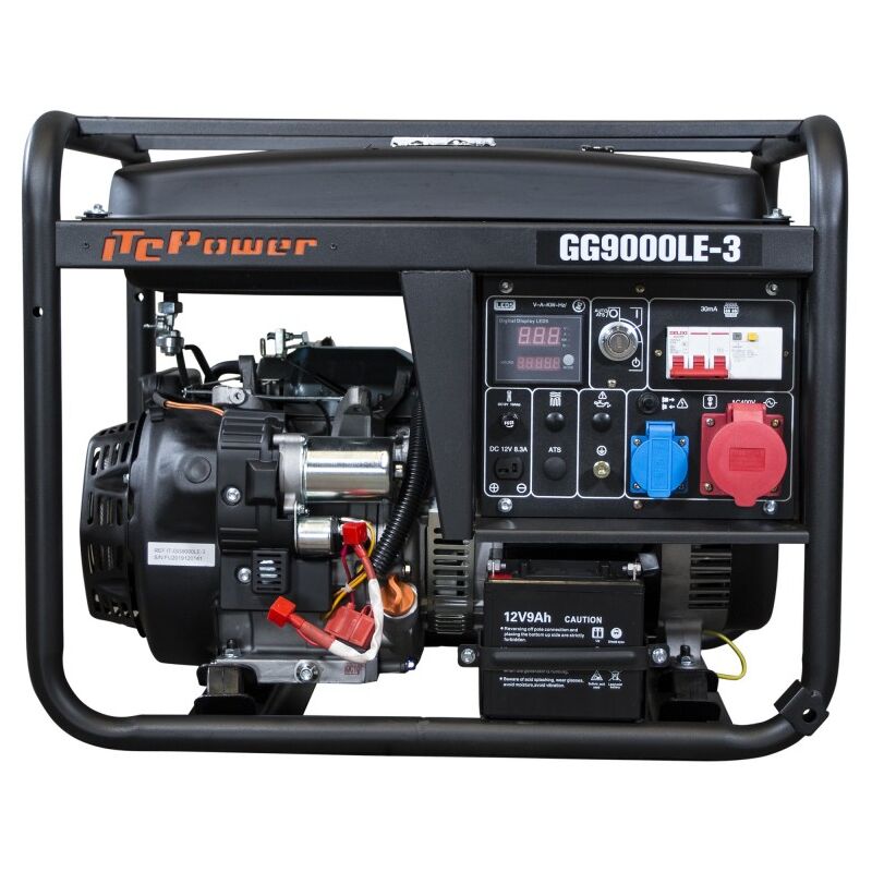 

ITCPOWER -IT-GG9000LE-3 Generador Gasolina 7,5/8,3Kva (380v) con motor ITCPower IC420E de 15 hp. Arranque eléctrico. Panel digital 5 funciones