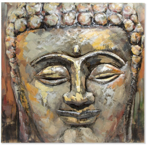 Item DKD Home Decor Cadre Buda Bois Métal Multicolore