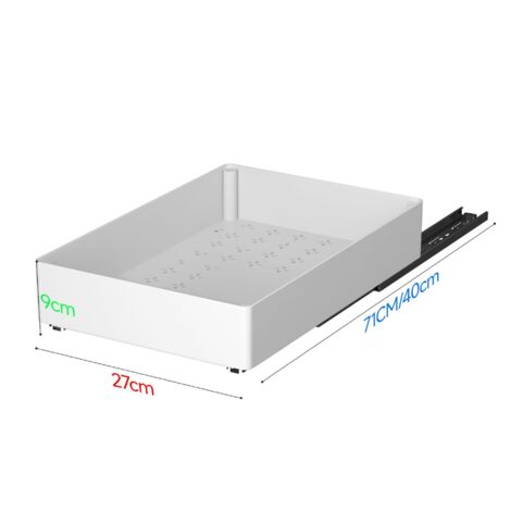 item Organizzatori estraibili per armadi, cassetti estraibili in 1 larghezza per mobili da cucina, bagno, larghezza 27 cm (Bianco)