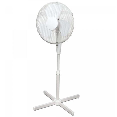 ito electronics - Ventilatore a piantana, Diametro di 40 cm, oscillante + Regolabile a 3 velocità, Altezza/inclinazione Regolabile, 40 x 14 x 125 cm, Colore: Bianco