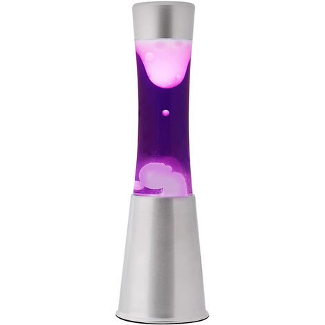 Itotal - Lampe lave silver violet en métal et verre