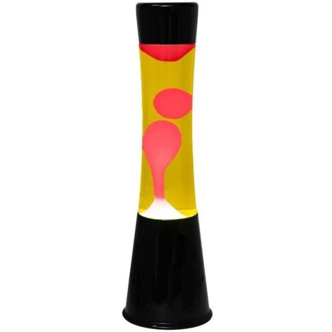 ITotal XL1759 Lampe à Lave 40 cm avec Base Noire, Liquide Jaune et Cire Rouge