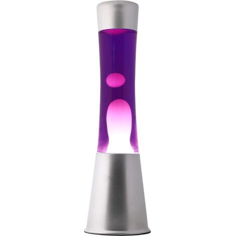 I-TOTAL ITotal XL1796 Lampe à Lave 30 cm avec Base Argentée, Liquide Violet et Cire Blanche
