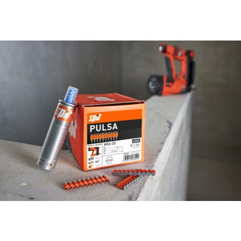 ITW HC6 17 mm, clous spéciaux Spit Pulsa, pour Pulsa 27, 40P et 65, 1 cartouche de gaz, 500 pcs clous 17 mm (057551)
