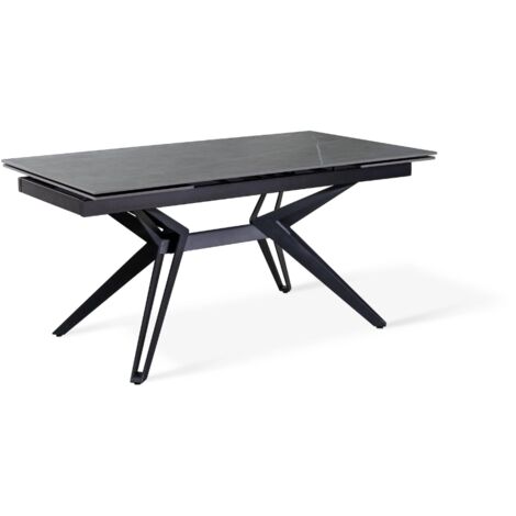 Iulius,  Tavolo allungabile con top in ceramica Marmo grigio (90cm X 160/240 cmcm H. 76cm)  Duzzle