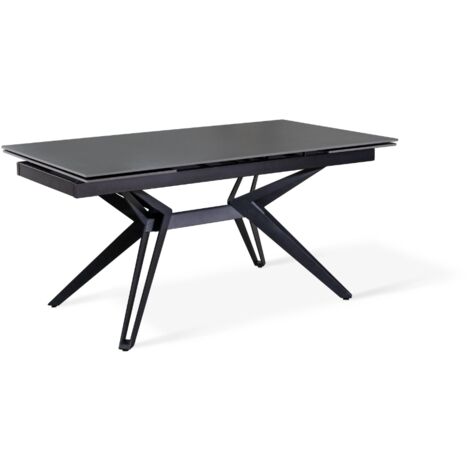 Iulius,  Tavolo allungabile con top in ceramica Marmo nero (90cm X 160/240 cmcm H. 76cm)  Duzzle