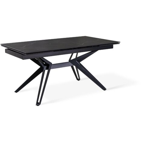 Iulius,  Tavolo allungabile con top in ceramica Marmo nero (90cm X 160/240 cmcm H. 76cm)  Duzzle