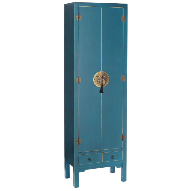 IVANA BLEU - Armoire 2 Portes et 2 Tiroirs - Bleu
