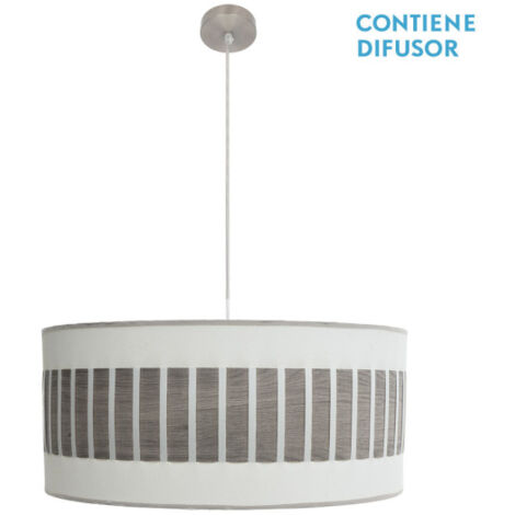 ivanna hängelampe 3xe27 nickel/weiß-holz grau regx60x60 cm