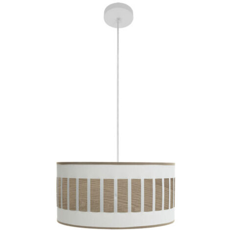 ivanna lampe suspendue 1xe27 blanc/blanc/bois clair regx40x40 cm