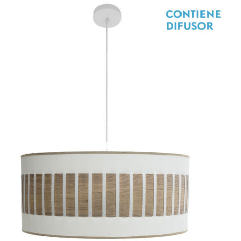 ivanna lampe suspendue 3xe27 blanc/blanc/bois clair regx60x60 cm